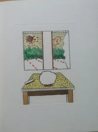 Gravure Raveel - Een leegte aan een venster ...(2003)