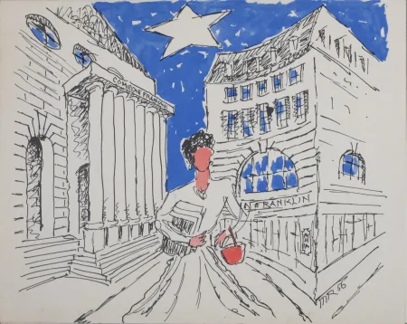 Lithographie Ray - La nouvelle bibliothèque 