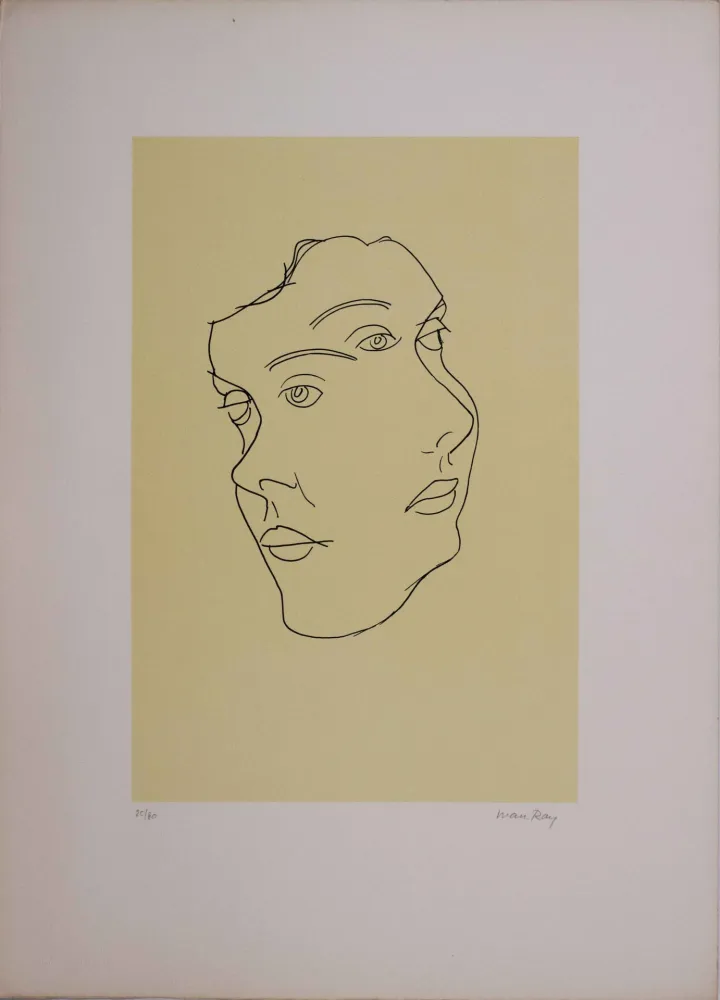 Lithographie Ray - Les six masques voyants