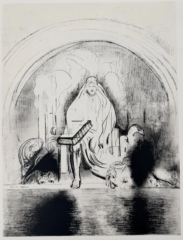 Lithographie Redon - Puis je vis...