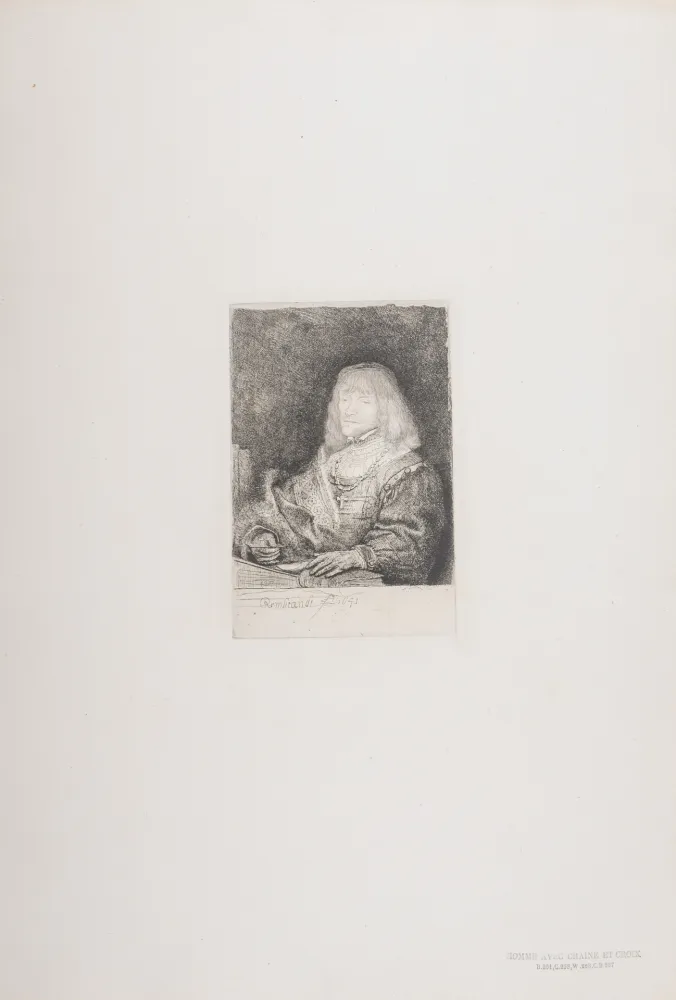 Héliogravure Rembrandt - Homme avec chaine et croix