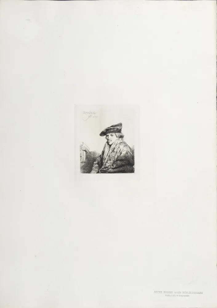 Héliogravure Rembrandt - Jeune Homme assis réfléchissant