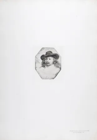 Héliogravure Rembrandt - Jeune homme dans un octogone