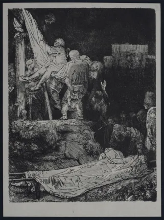 Héliogravure Rembrandt - La descente de croix aux flambeaux