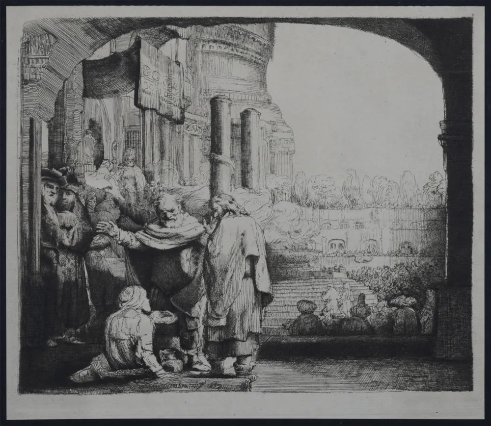 Héliogravure Rembrandt - Saint Pierre guérissant le paralytique