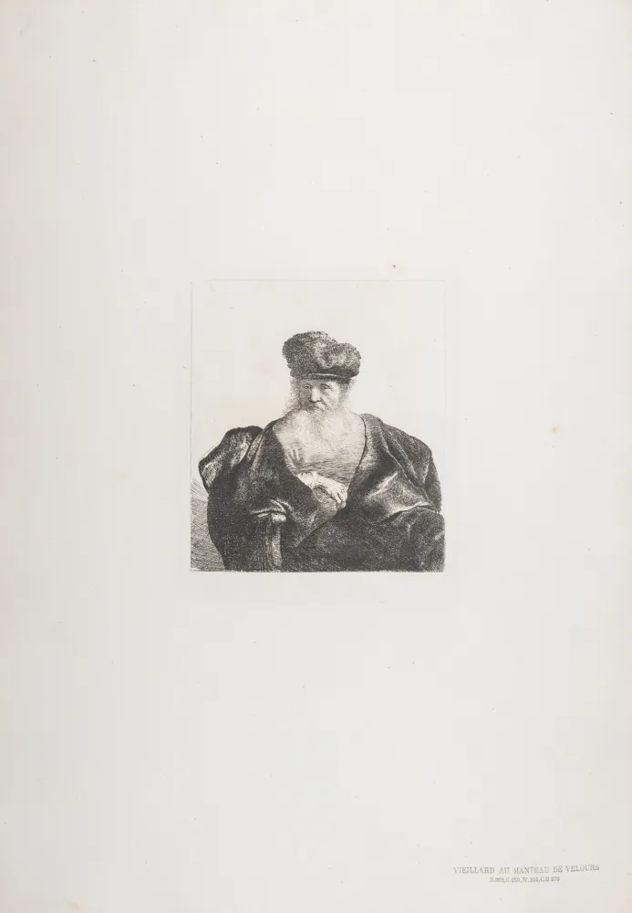 Héliogravure Rembrandt - Vieillard au manteau de velours