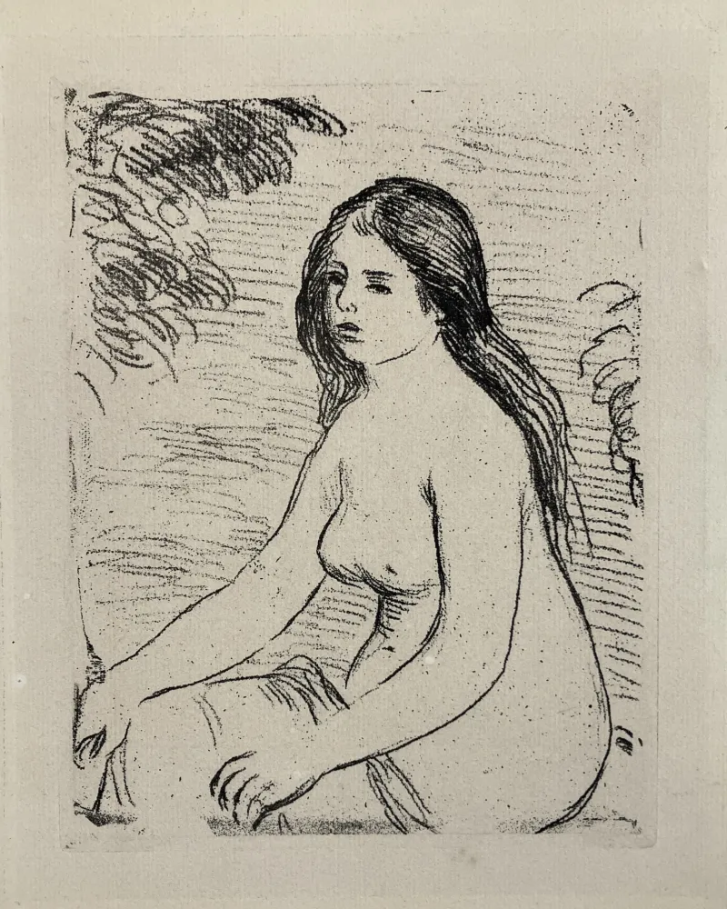 Eau-Forte Renoir - Femme nue assise, circa 1906