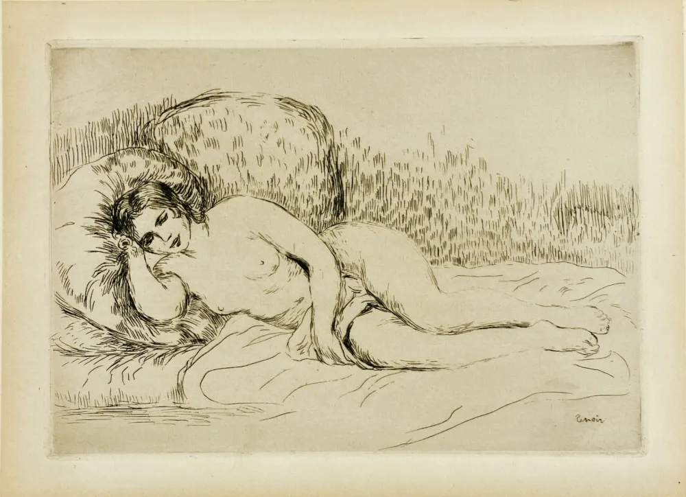 Eau-Forte Renoir - Femme nue couchée (tournée à gauche), 1906