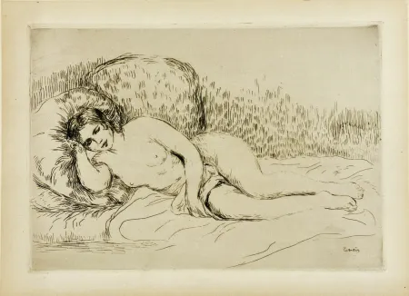 Eau-Forte Renoir - Femme nue couchée (tournée à gauche), 1906