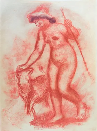 Lithographie Renoir - Shepherdess and Lamb