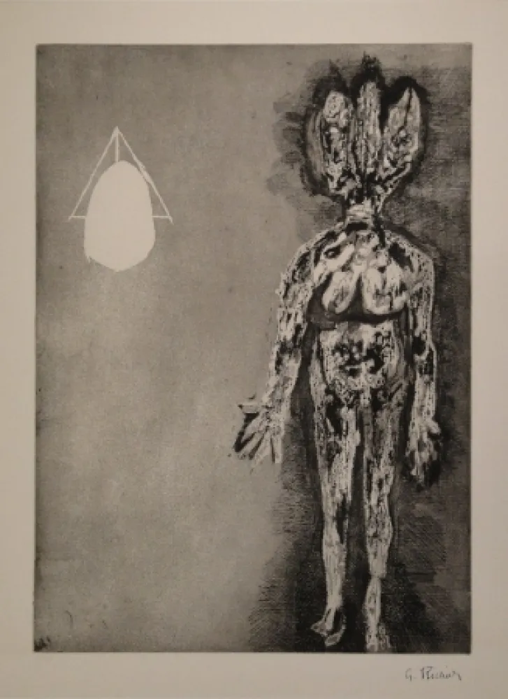 Eau-Forte Et Aquatinte Richier - Femme debout / L’Hydre