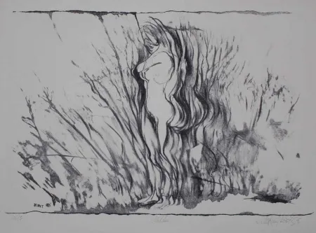 Lithographie Rickert - Mädchen