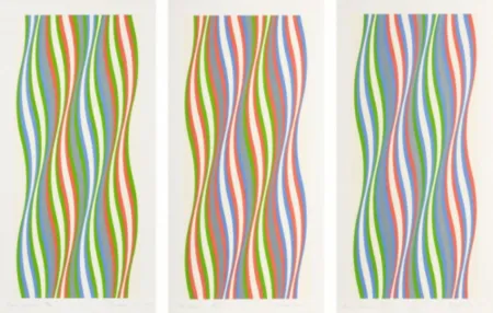 Sérigraphie Riley - Green Dominance, Blue Dominance, Red Dominance (set of 3)
