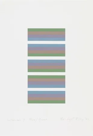 Sérigraphie Riley - Intervals 3, Blue / Green