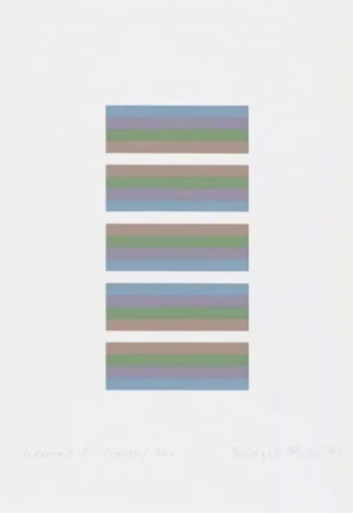 Sérigraphie Riley - Intervals 3 - Orange / Blue