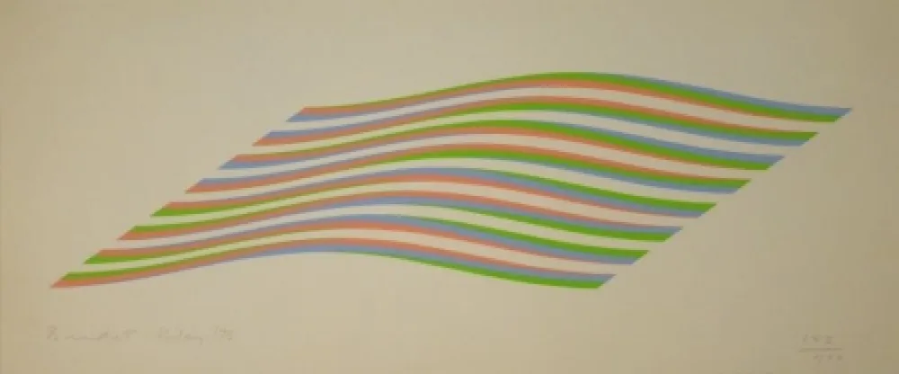 Sérigraphie Riley - Untitled (Waves)