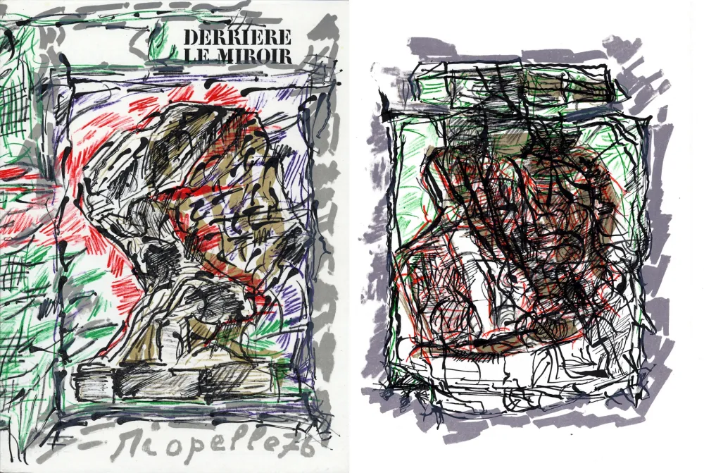 Livre Illustré Riopelle - Derrière le Miroir n° 218. RIOPELLE. 4 LITHOGRAPHIES ORIGINALES. Mars 1976.
