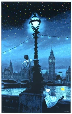 Sérigraphie Roamcouch - When you wish upon a star - London (blue edition)
