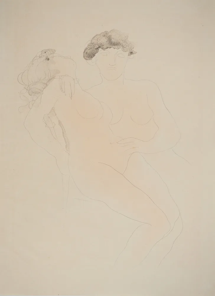 Lithographie Rodin - Les jeunes amants