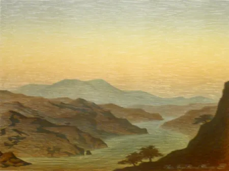 Lithographie Rodrigo - E come arivi grandi si convenne ver lo fiumerea