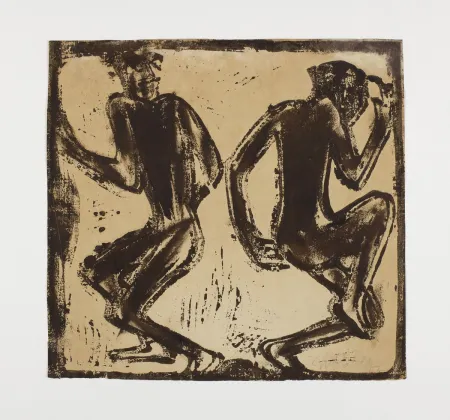 Gravure Sur Bois Rohlfs - Zwei Tanzende (Two Dancers)