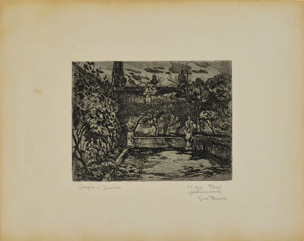 Eau-Forte Romiti - ANGOLO DI GIARDINO