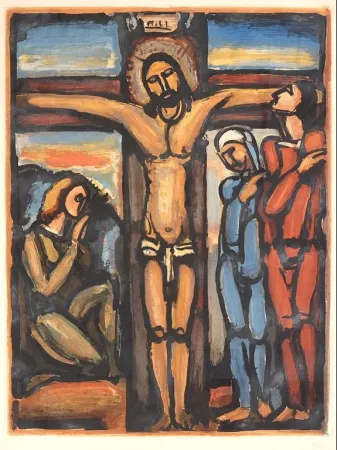 Eau-Forte Et Aquatinte Rouault - Christ en Croix