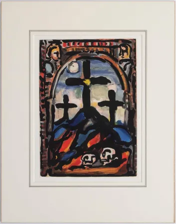 Aquatinte Rouault - Les tres croix