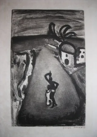 Eau-Forte Rouault - Paysage Tropical