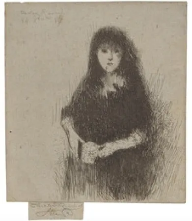 Eau-Forte Roussel - Portrait of a Little Spanish Girl