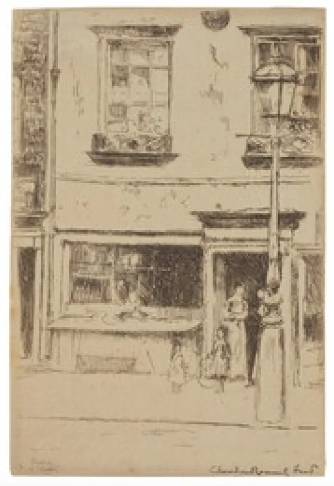 Eau-Forte Roussel - The Little Fish Shop, Chelsea Embankment (Maunder's Fish Shop)