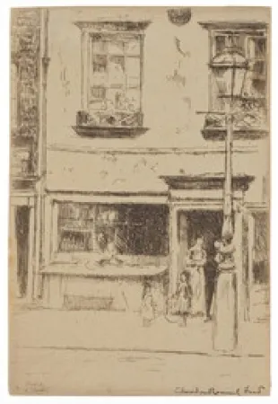 Eau-Forte Roussel - The Little Fish Shop, Chelsea Embankment (Maunder's Fish Shop)