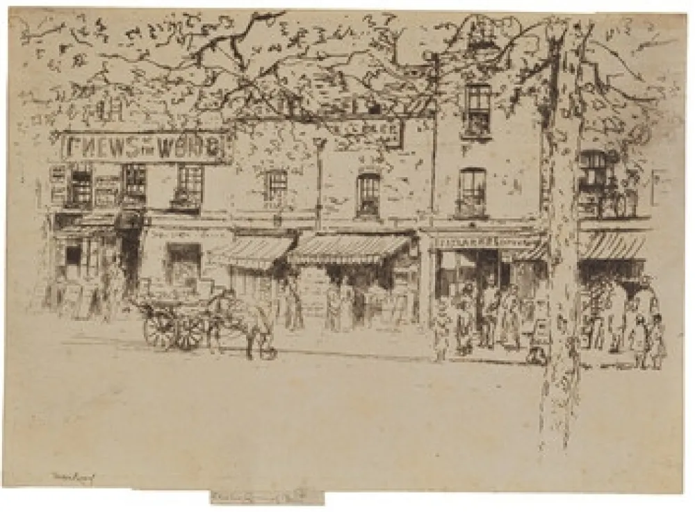 Eau-Forte Roussel - The Street, Chelsea Embankment