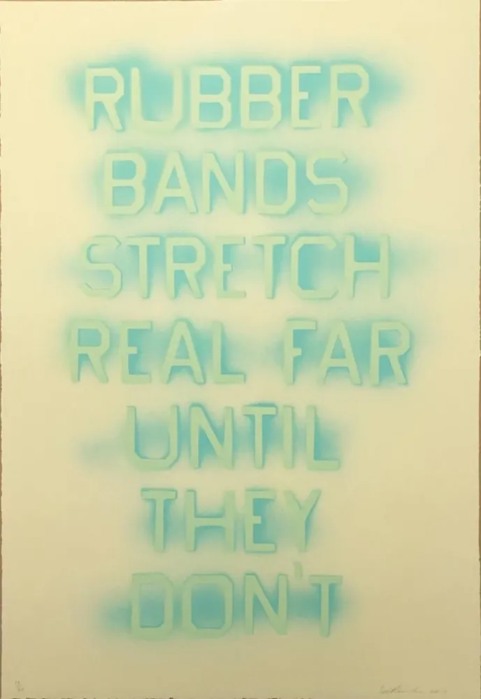 Lithographie Ruscha - Rubber Bands (State II)