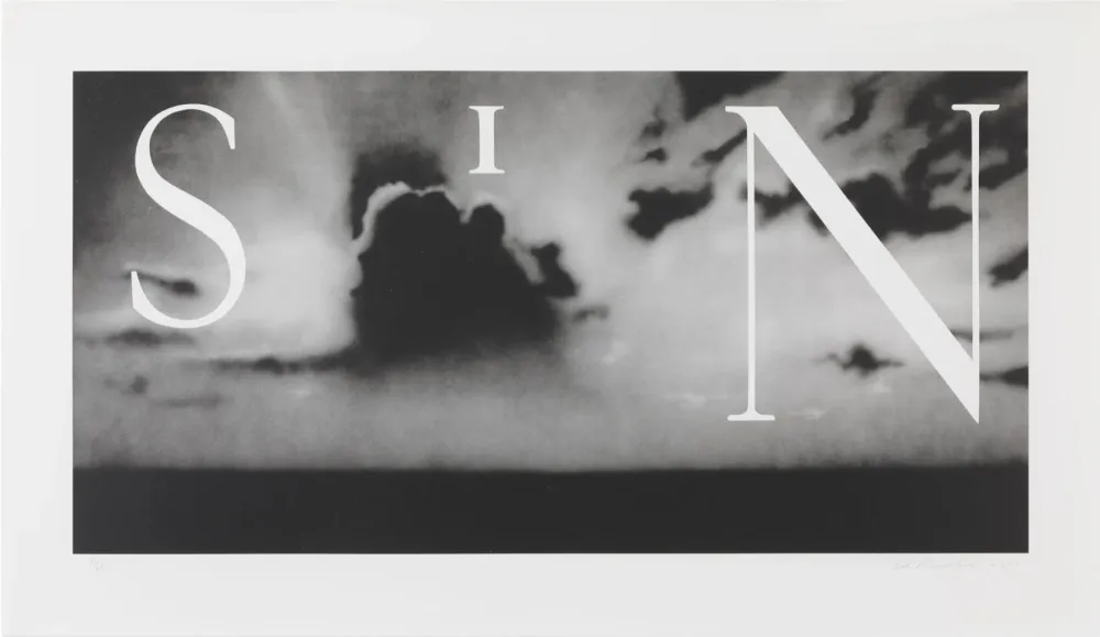 Lithographie Ruscha - Sin - Without