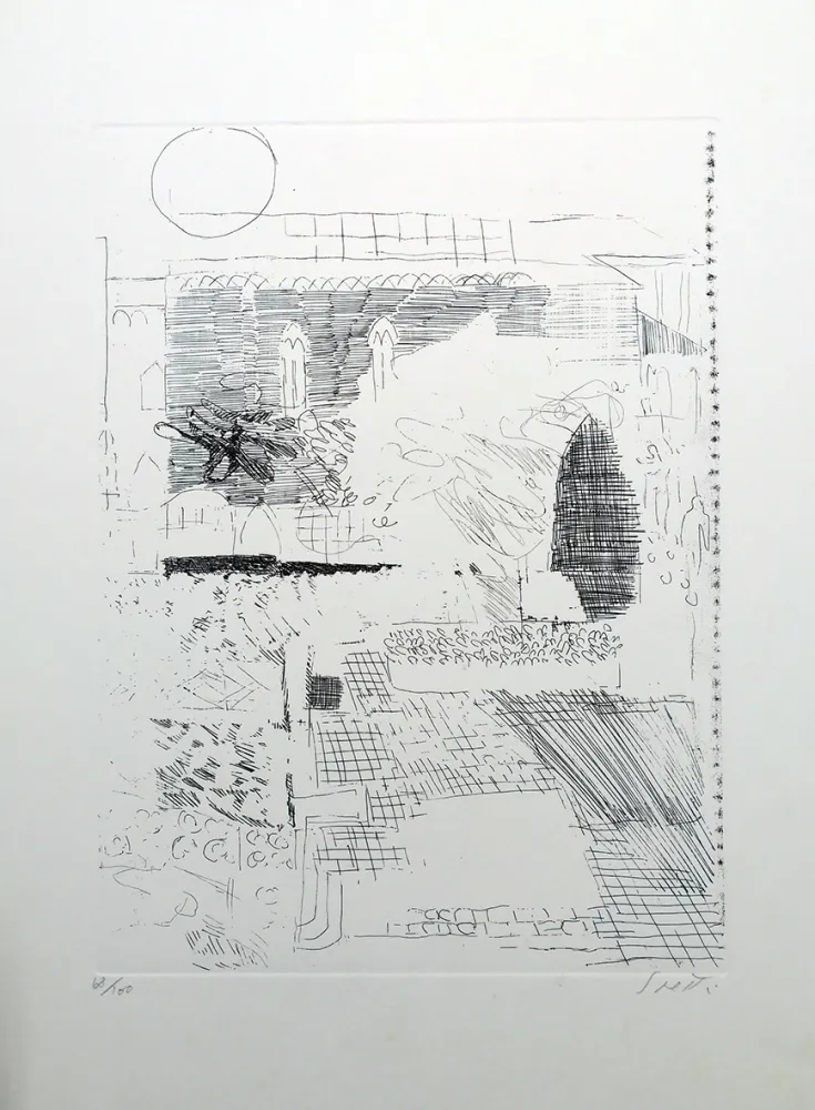 Eau-Forte Saetti - Paesaggio