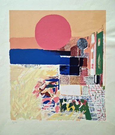 Lithographie Saetti - Sole rosso