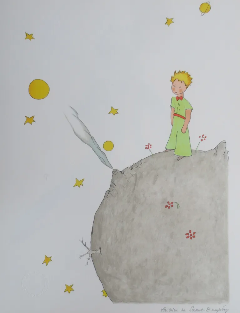 Lithographie Saint-Exupéry - L asteroïde B-612