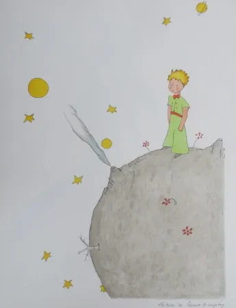 Lithographie Saint-Exupéry - L asteroïde B-612