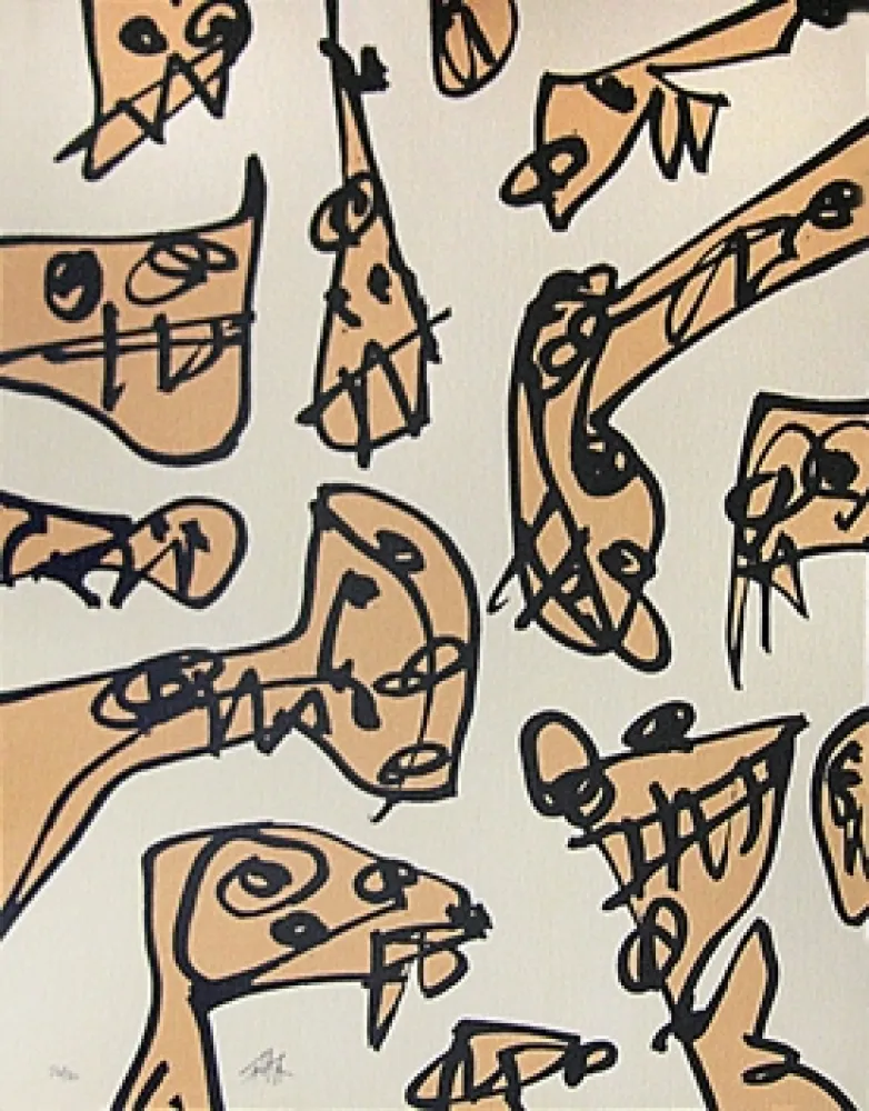 Lithographie Saura - Inharmoniques (1991)