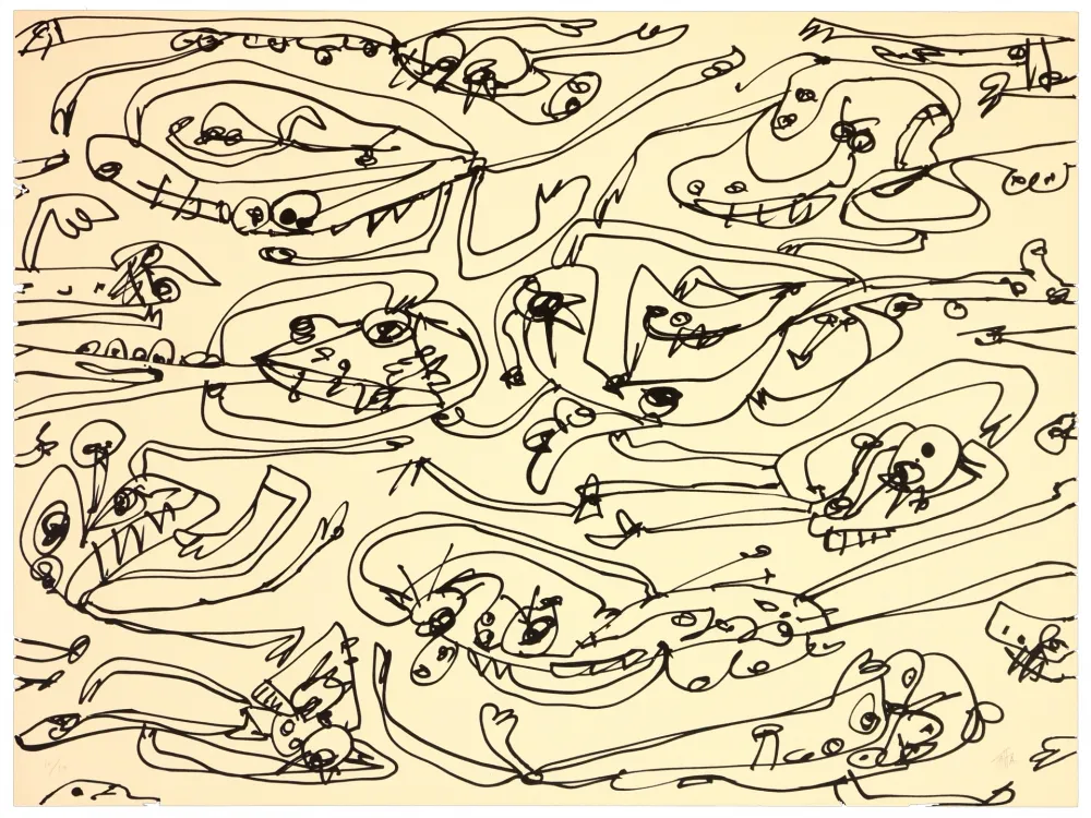 Lithographie Saura - La paresse