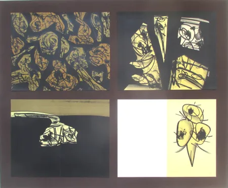 Lithographie Saura - L'enfer et les fleurs