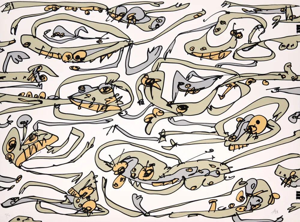 Lithographie Saura - Péchés capitaux 7 Paresse 