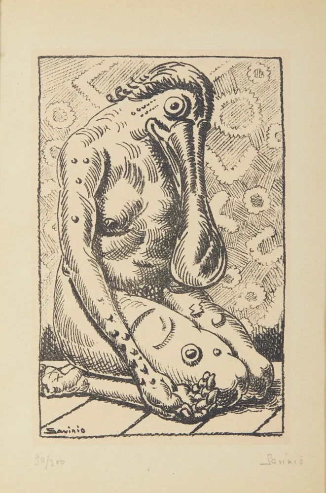 Lithographie Savinio - Alberto Savinio (1891–1952) – Da la nostra anima – Lithograph on paper – 1944