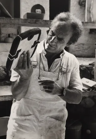 Photographie Scheidegger - Eduardo Chillida, 1978. 
