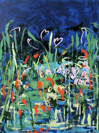 Sérigraphie Schifano - Mario Schifano (1934–1998) – Acquatico IV – Multi-material enamel screen printing, created with 35 colour passes – 1993