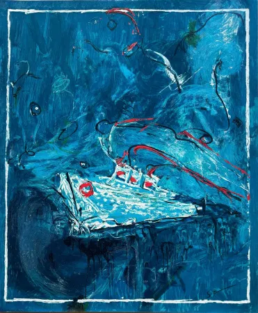 Sérigraphie Schifano - Mario Schifano (1934–1998) – Crociera – Textured enamel screen printing, 37-colour printing on Magnani di Pescia paper – 1988