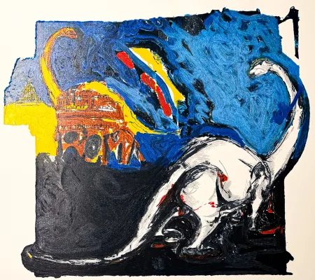 Sérigraphie Schifano - Mario Schifano (1934–1998) – Innocenza figurata – Lithograph with screen printing on paper – 1996