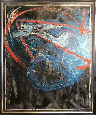 Sérigraphie Schifano - Mario Schifano ( 1934 - 1998 ) - NAVIGATORE NOTTURNO - hand-signed enamel screenprint in 45 colors - 1989