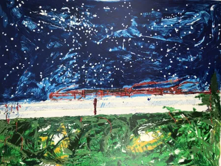 Sérigraphie Schifano - Mario Schifano (1934–1998) – TRENO GIAPPONESE – Enamel screen print in 48 colors on Magnani paper – 1989